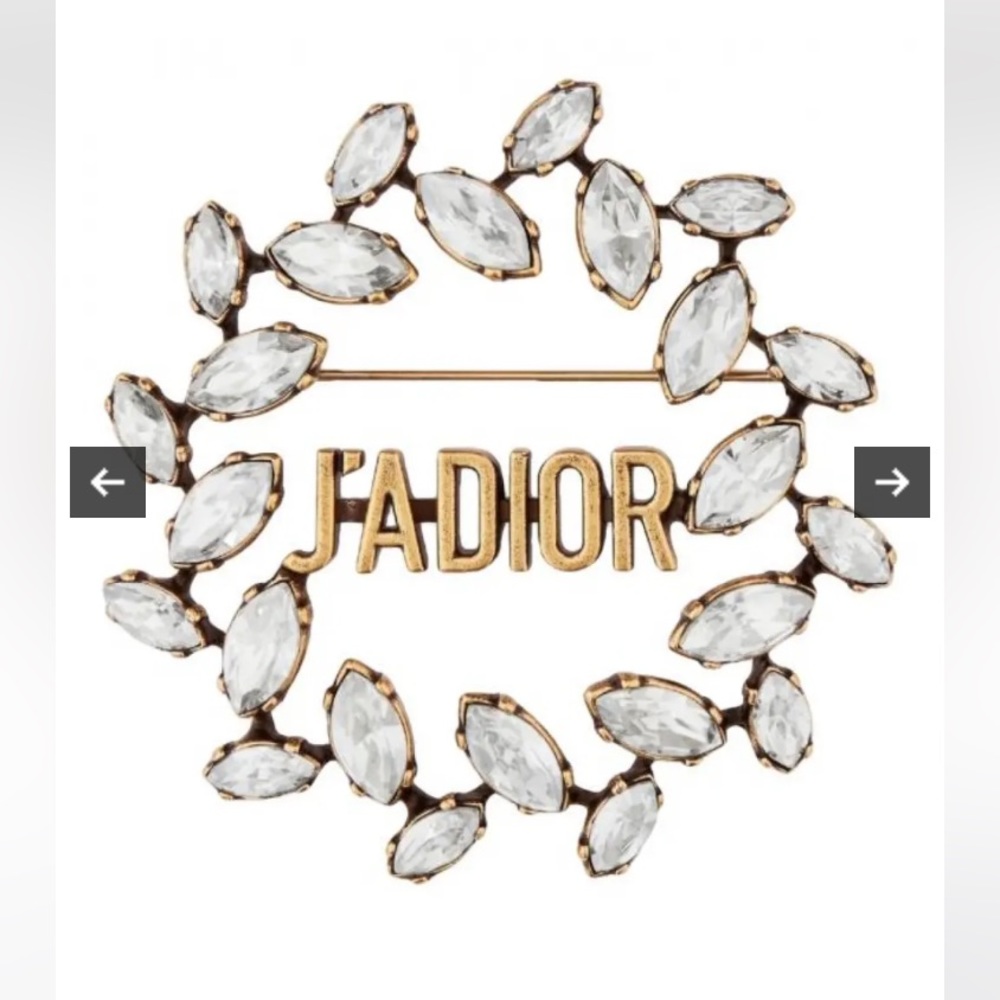 J’adior Dior brooch with laurel and crystals